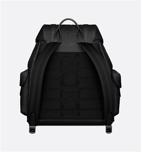 dior black grained calfskin backpack